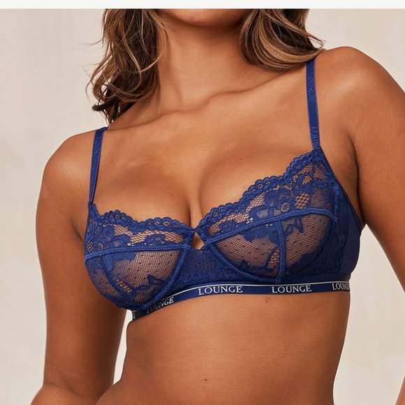 Lounge Blossom Balcony Bra Size 32E in navy - Picture 8 of 9
